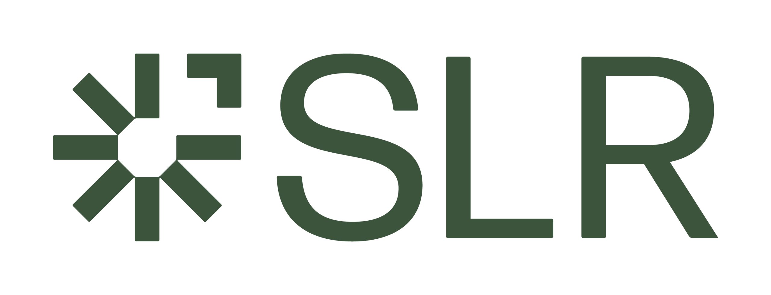 SLR Consulting logo (dark green writing on a white background)